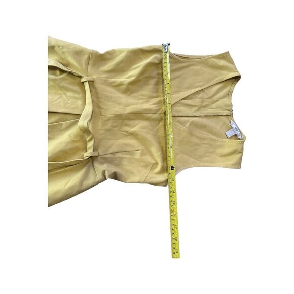 EUC Banana Republic Yellow Ponte Belted Dress Size  Petite OP - Picture 5 of 12